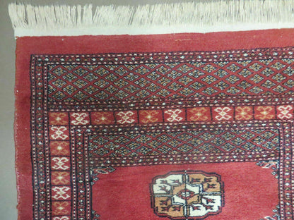 Vintage Bokhara Turkoman Rug Handmade Pakistani Wool Runner 2 ft 8 in by 9 ft 9 in