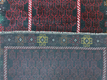 Baluchi Rug Vintage Handmade Afghan Wool Hand Knotted 3x5 Tribal Carpet