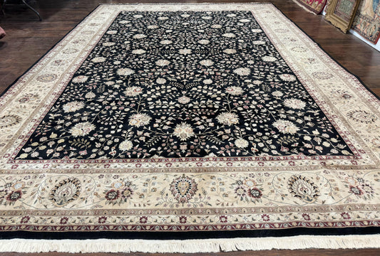 Pak Persian Rug 10x13 Vintage Hand Knotted Wool Silk Floral Area Rug