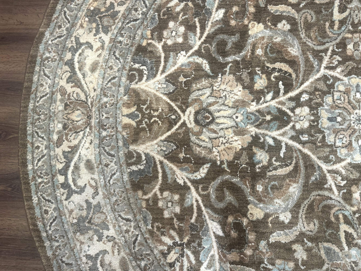 Karastan Rug Euphoria Round 8x8 Ft Indo Mahal Design Contemporary