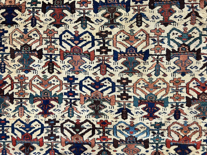 Persian Afshar Rug 5x6 Handmade Wool Tribal Carpet With Allover Repeated Motif