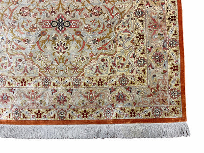 Vintage Handmade Turkish Silk Rug 3x5 Oriental Area Rug 900 KPSI Wow