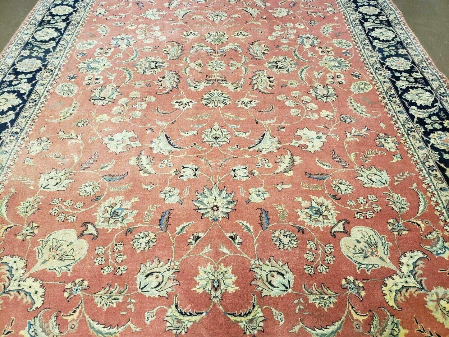 Vintage Oriental Floral Handmade Wool Rug 6x9 Feet With Vegetable Dyes Red