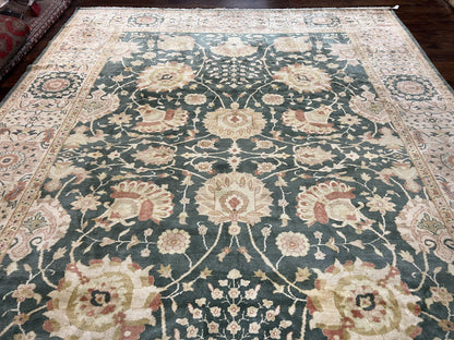 Egyptian Mahal Rug 10x14 Hand Knotted Wool Large Vintage Floral Persian Area Rug