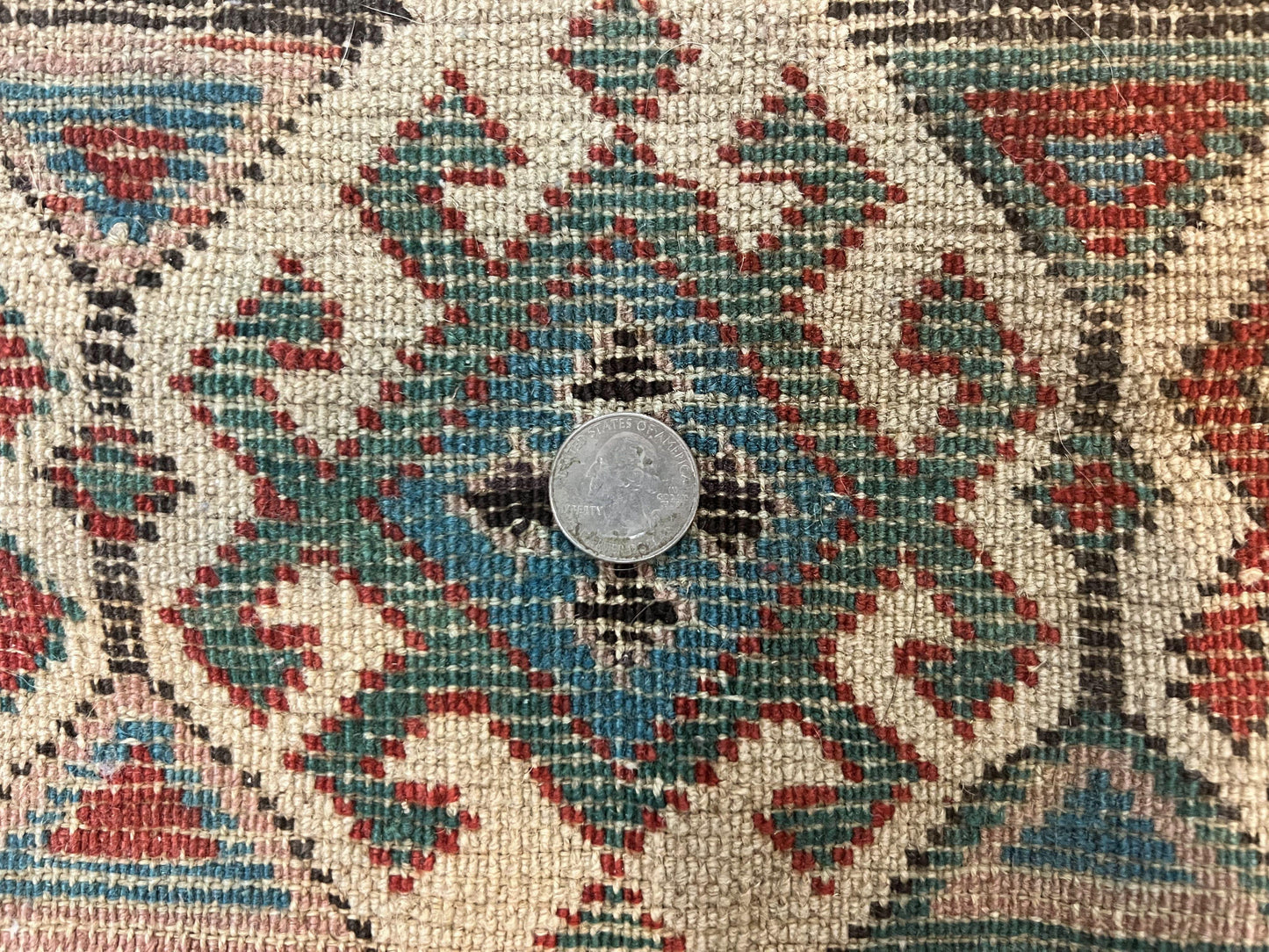 Caucasian Kazak Runner Rug Hand Knotted Wool Antique 1880s Ivory And Multicolor Striped Hallway Rug