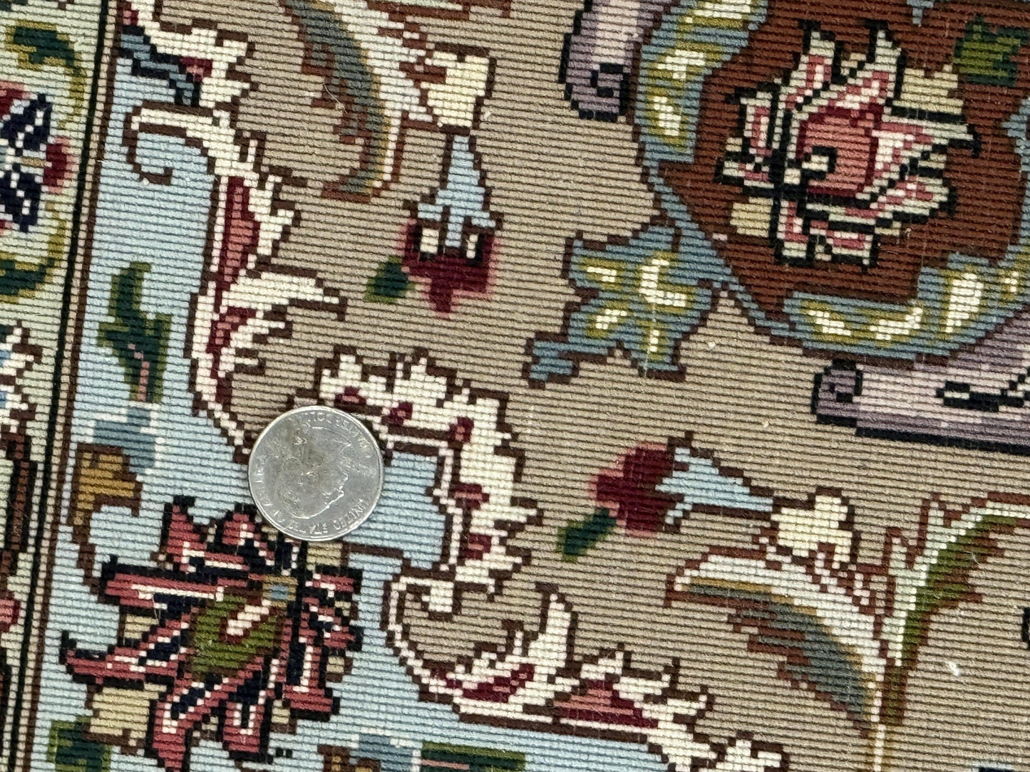 Fine Persian Tabriz Rug 3x5 Hand Knotted Wool Floral Medallion Ivory Salmon 340 KPSI