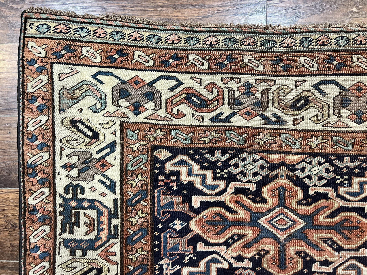 Antique Persian Tribal Runner Rug Handmade Wool Hallway Carpet For Vintage Decor