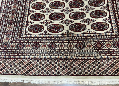 Pakistani Turkoman Rug 6x9 Hand Knotted Wool Oriental Carpet Yamud Bohemian Bokhara Rug