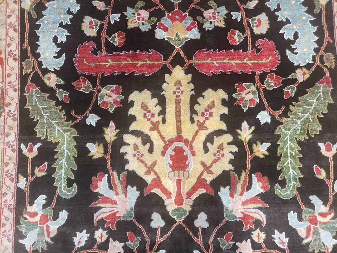 Peshawar Rug 6x9 Hand Knotted Wool Area Rug Black And Silver Oriental Carpet Handmade