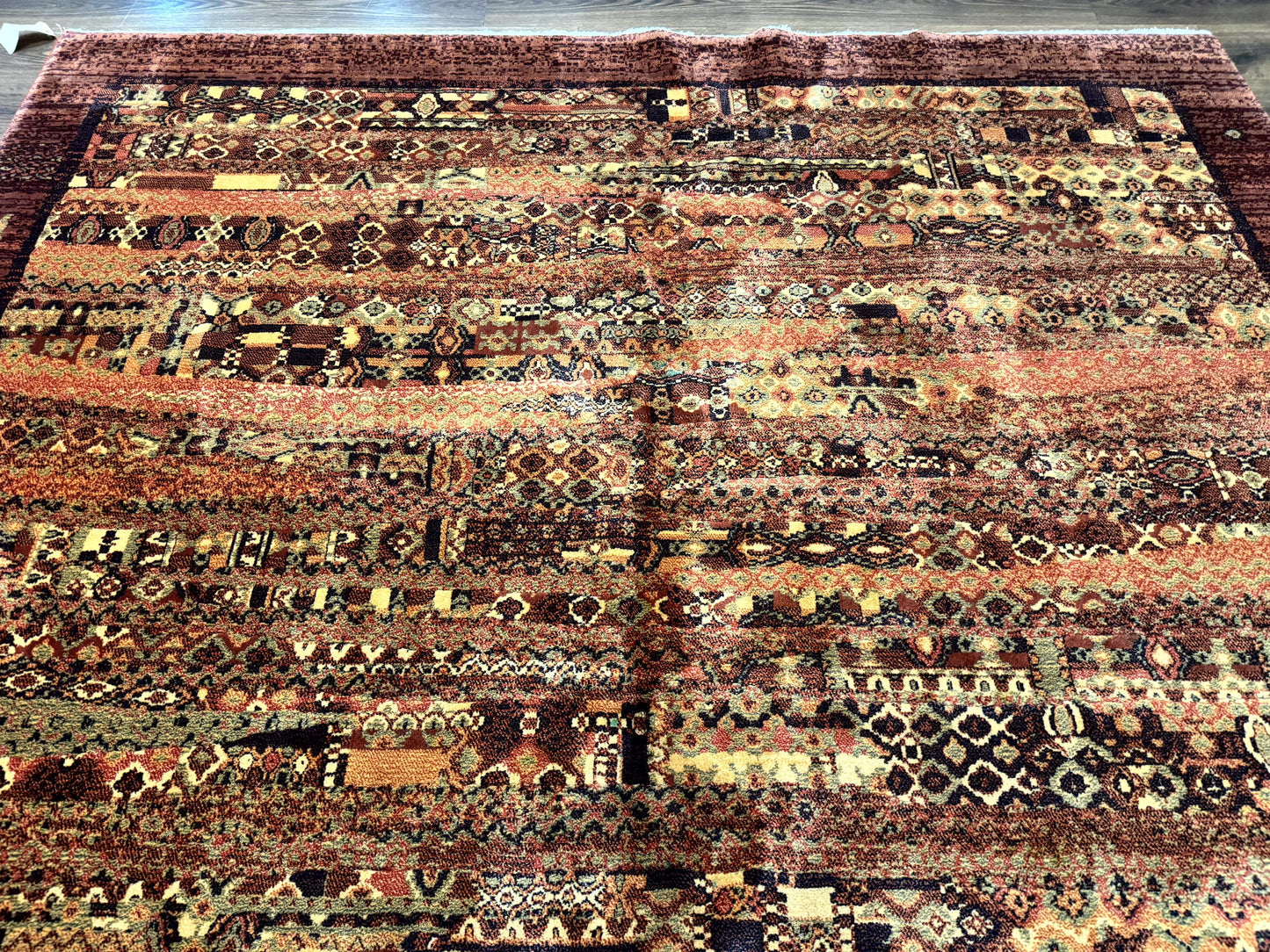 Wool Contemporary Area Rug Brown Belgium Power Loomed 8x11 Couristan