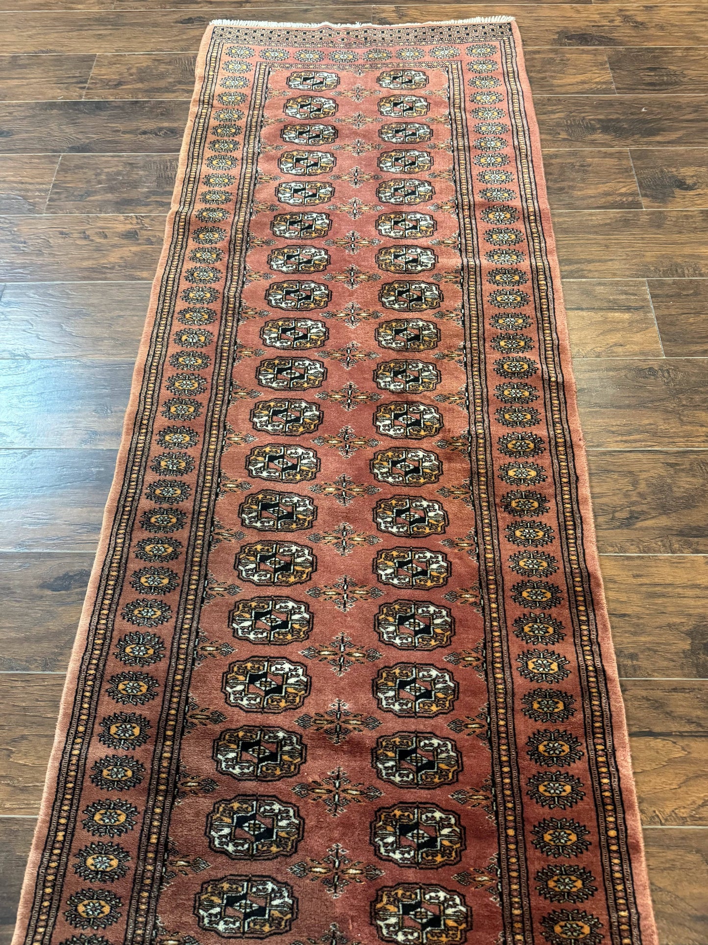 Turkoman Bokhara Runner Rug 2.8 x 12 Handwoven Wool Oriental Hallway Rug