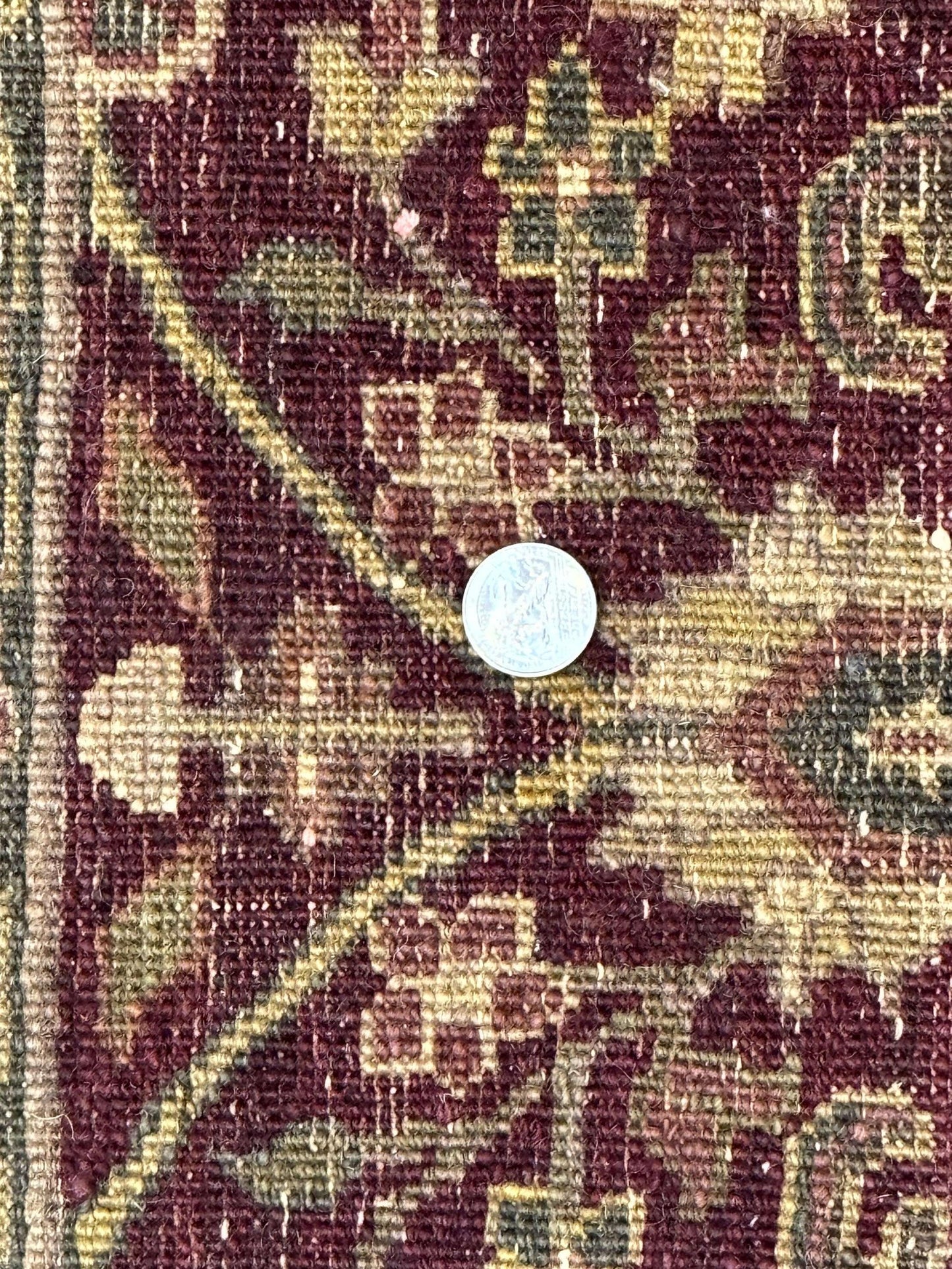 Indo Persian Runner Rug Wool Handmade Maroon 2.7 By 13.8 Hallway