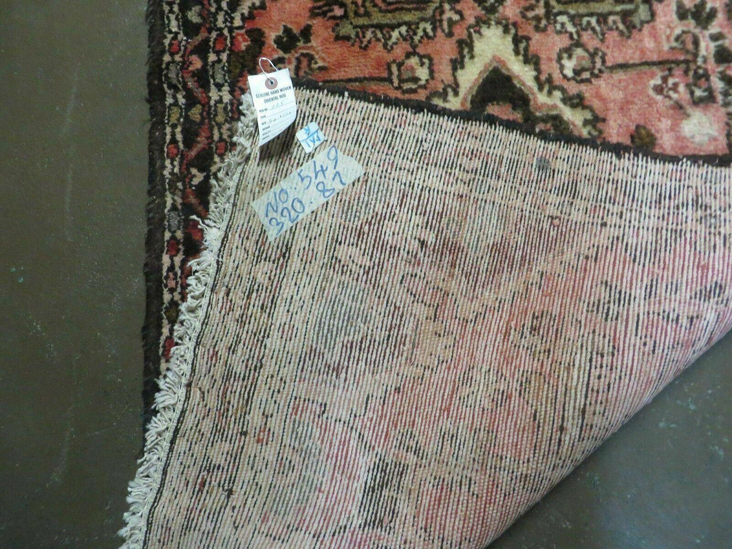 Persian Runner Rug Vintage Red Hand Made 3.8 x 10 Ft Allover Pattern