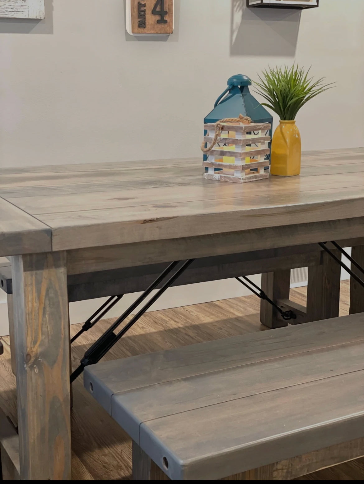 Turnbuckle Dining Table With Connected Post Legs In Solid Wood