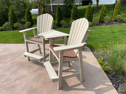 HDPE Outdoor Conversation Set Two Chairs With Interlocking Table