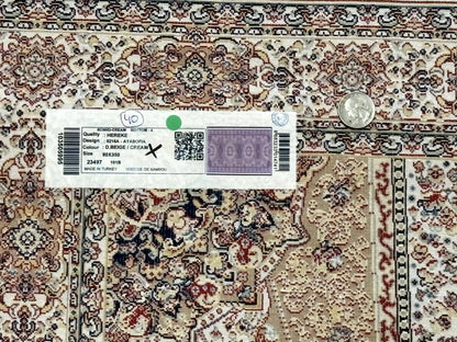 Turkish Silk Runner Rug 2.6 By 12 Hereke Mamluk Bamboo Silk Contemporary Power Loomed New