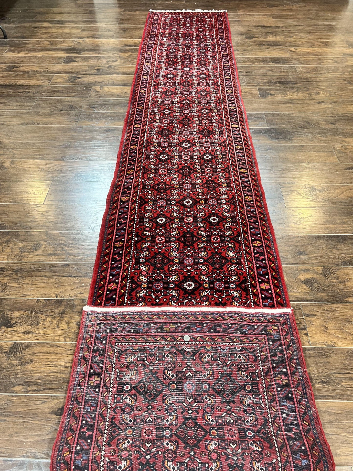 Persian Runner Rug 3x16 Wool Handmade Antique Hamadan Oriental Hallway Rug