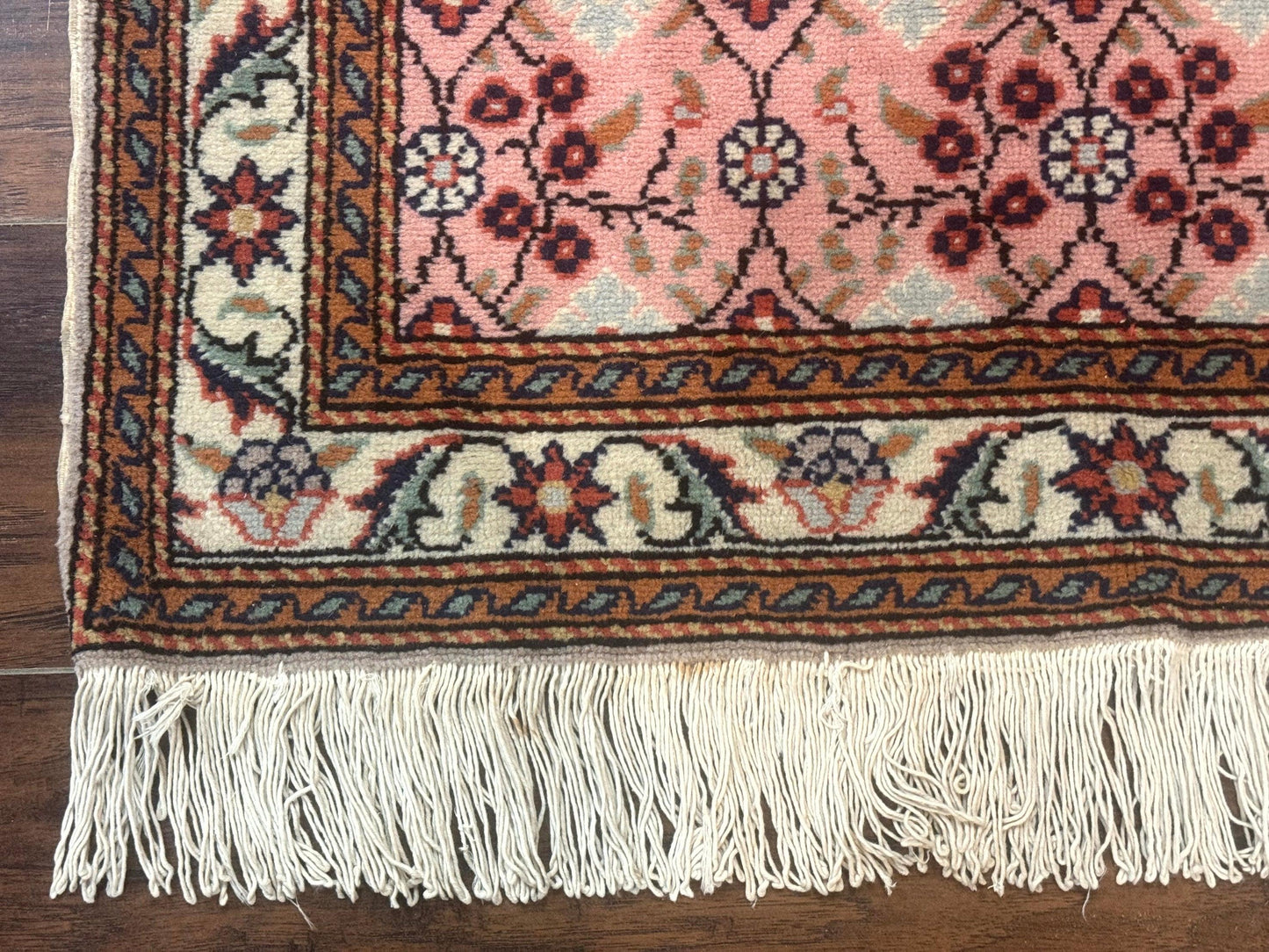 Turkish Sivas Rug 3x4 Pink Handmade Wool Vintage Kayseri Area Rug
