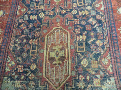 Antique Handmade Floral Tribal Oriental Turkish Wool Rug 4 Ft By 10 Ft