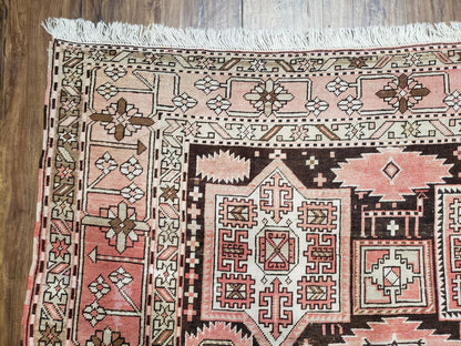 Caucasian Rug Shirvan Carpet Hand Knotted Wool Antique Runner Five Foot Five By Ten Foot Nine