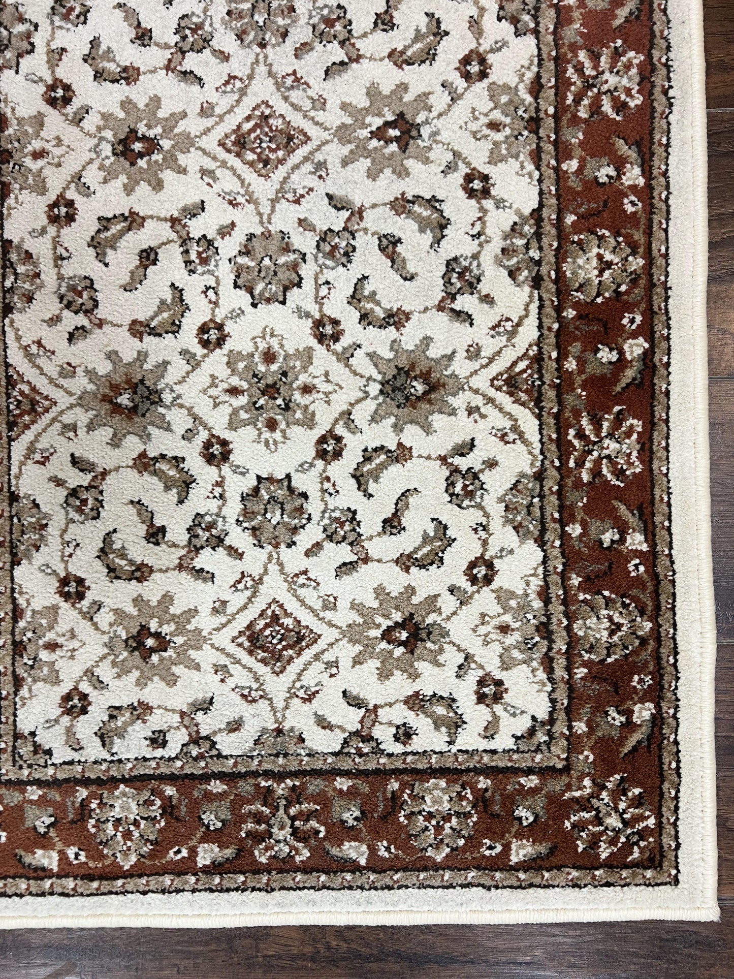 Runner Rug 2 X 7.6 Floral Allover Ivory And Rust Hallway Oriental Style