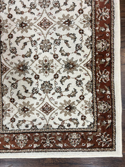 Runner Rug 2 X 7.6 Floral Allover Ivory And Rust Hallway Oriental Style