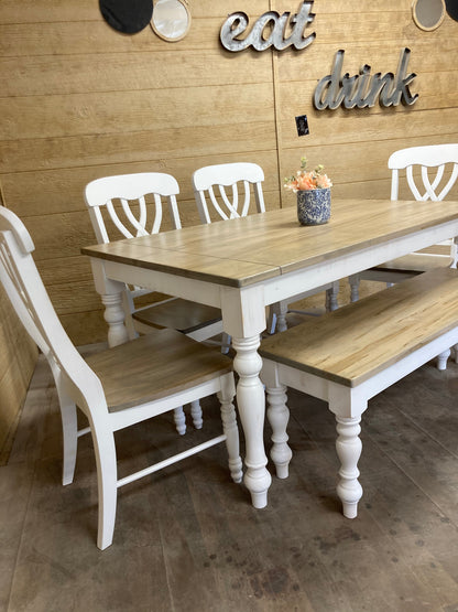 Thick Spindle Leg Bench 18 Inch High Designed To Pair With Thick Spindle Leg Table