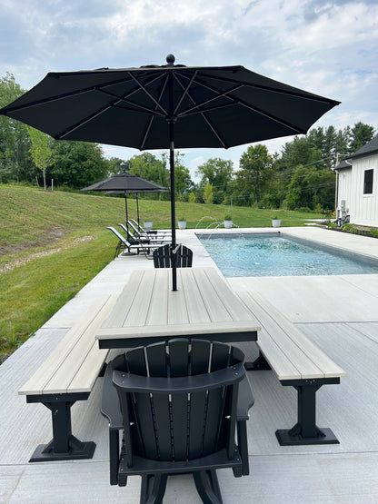 Outdoor Swivel Dining Chair With Fanback HDPE All Weather Finish