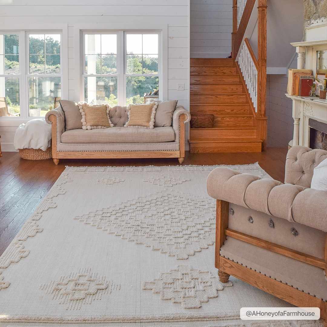 Rustic Area Rug - High-Low Design for Cozy Home Decor