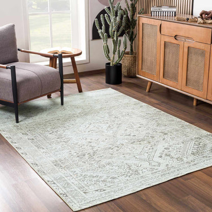 Sage Washable Flat Pile Rug - Cozy Home Decor Accent