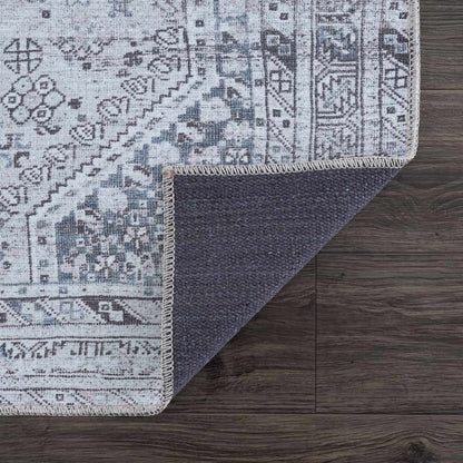 Washable Gray Flat Pile Rug - Soft Durable Area Rug for Home Décor