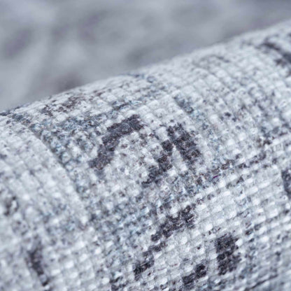 Washable Gray Flat Pile Rug - Soft Durable Area Rug for Home Décor