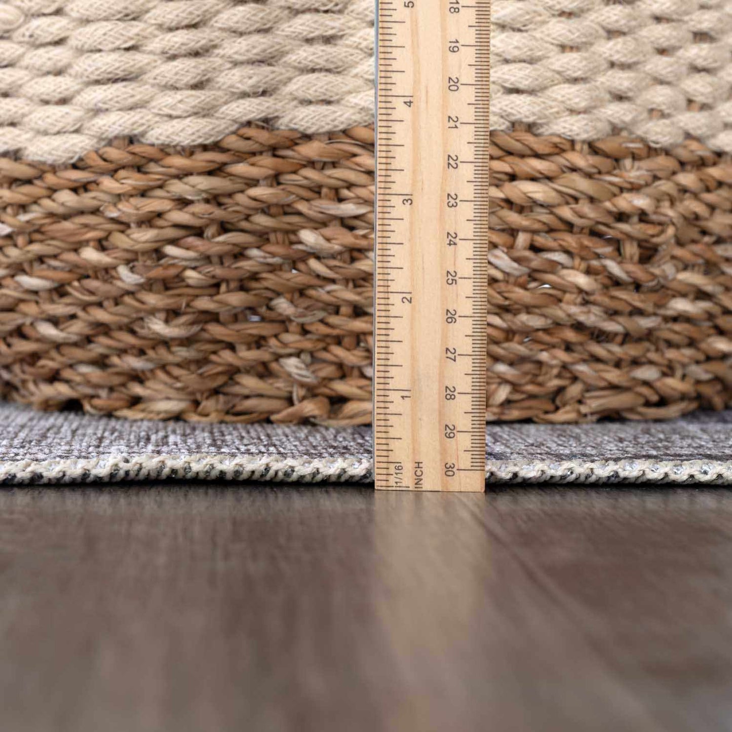 Washable Gray Flat Pile Rug - Soft Durable Area Rug for Home Décor