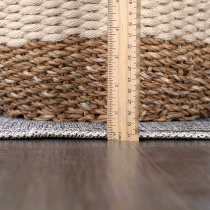 Washable Gray Flat Pile Rug - Soft Durable Area Rug for Home Décor
