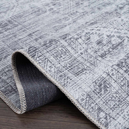 Gray Blue Washable Area Rug - Living Room  Bedroom Decor