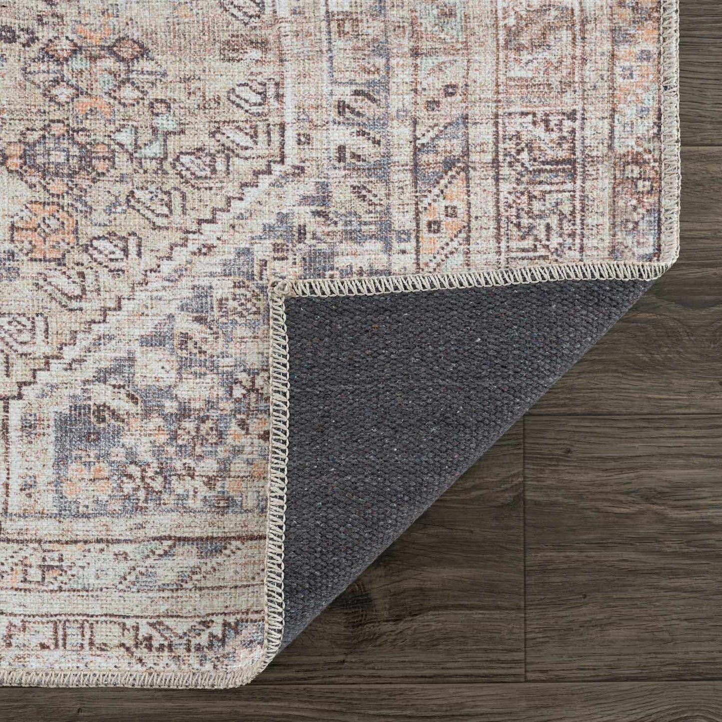 Washable Tan Flat Pile Rug - Cozy Home Decor Accent