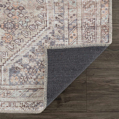 Washable Tan Flat Pile Rug - Cozy Home Decor Accent