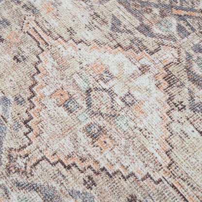 Washable Tan Flat Pile Rug - Cozy Home Decor Accent