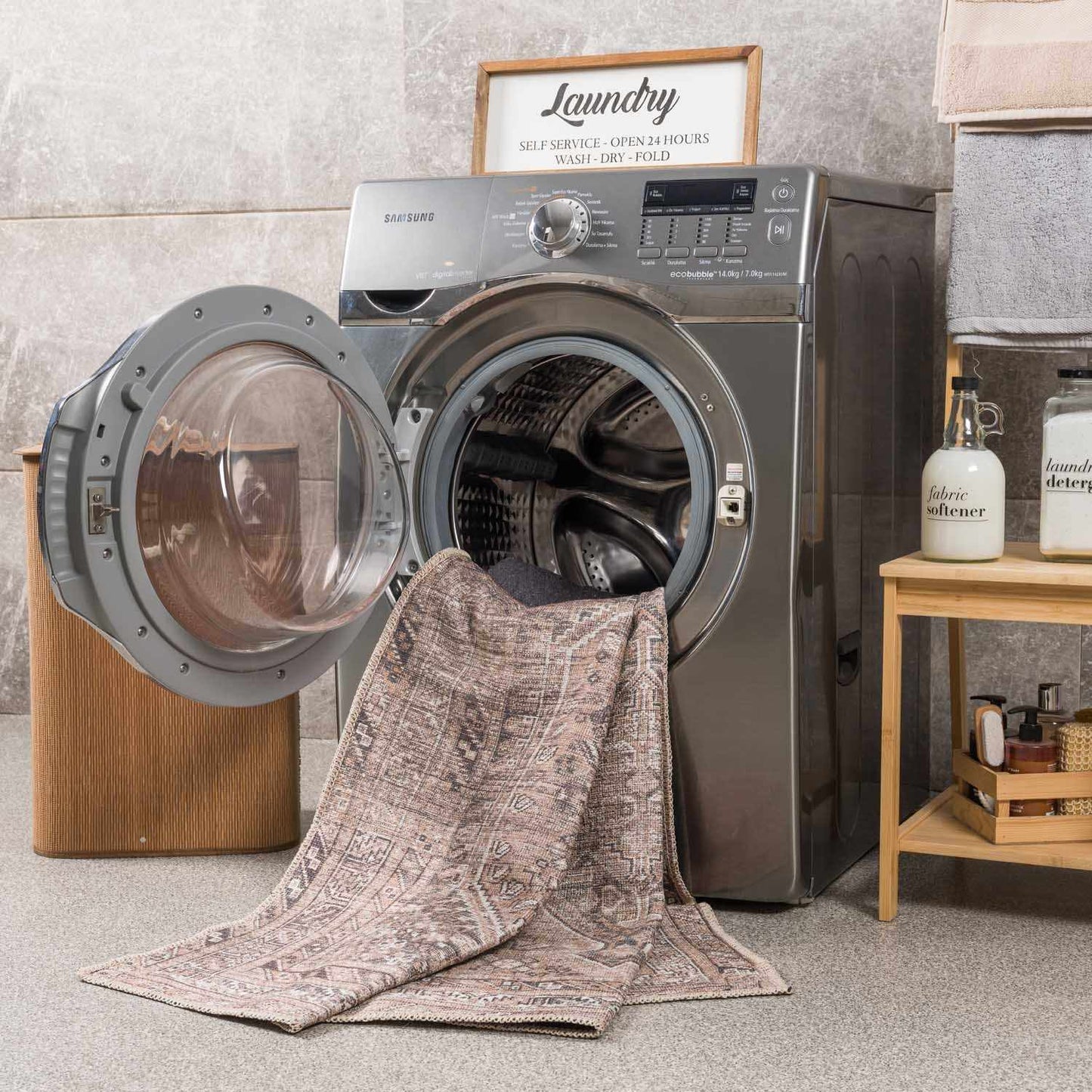 Barny Brown washable floor mat