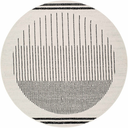 Angus Black  White Geometric Area Rug - Modern Home Décor