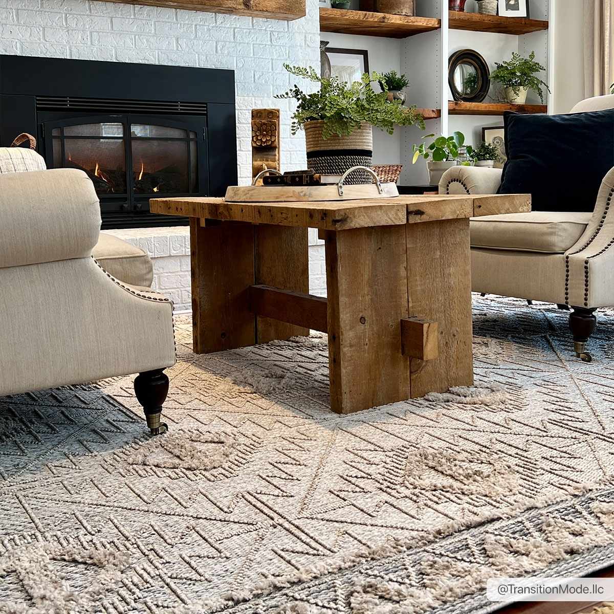 Rustic High-Low Pile Area Rug - Cozy Home Decor Accent