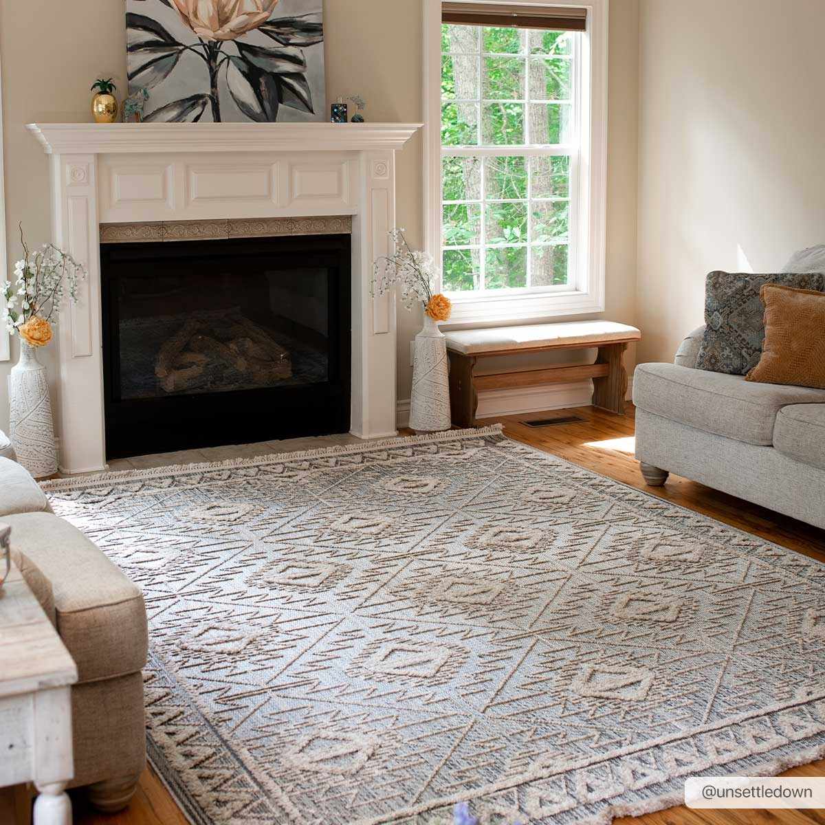 Rustic High-Low Pile Area Rug - Cozy Home Decor Accent