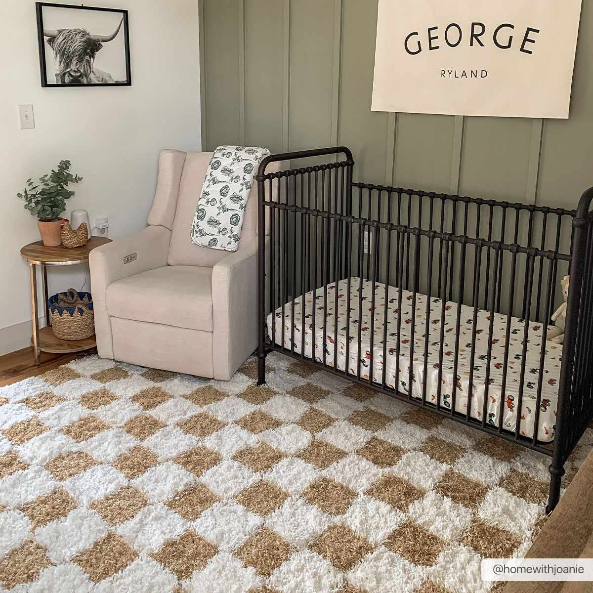 Mustard Checkered Area Rug - Cozy Stylish Home Decor