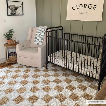 Mustard Checkered Area Rug - Cozy Stylish Home Decor