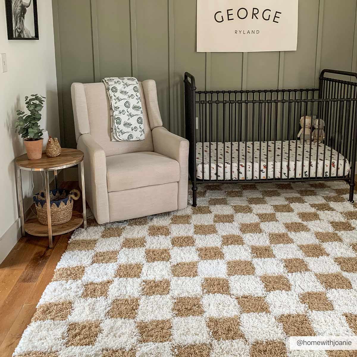 Mustard Checkered Area Rug - Cozy Stylish Home Decor