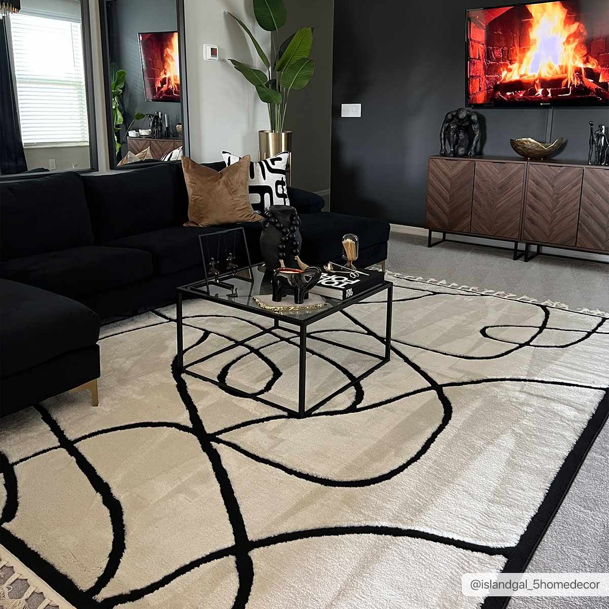Geometric Area Rug - Azana Black White Modern Home Décor