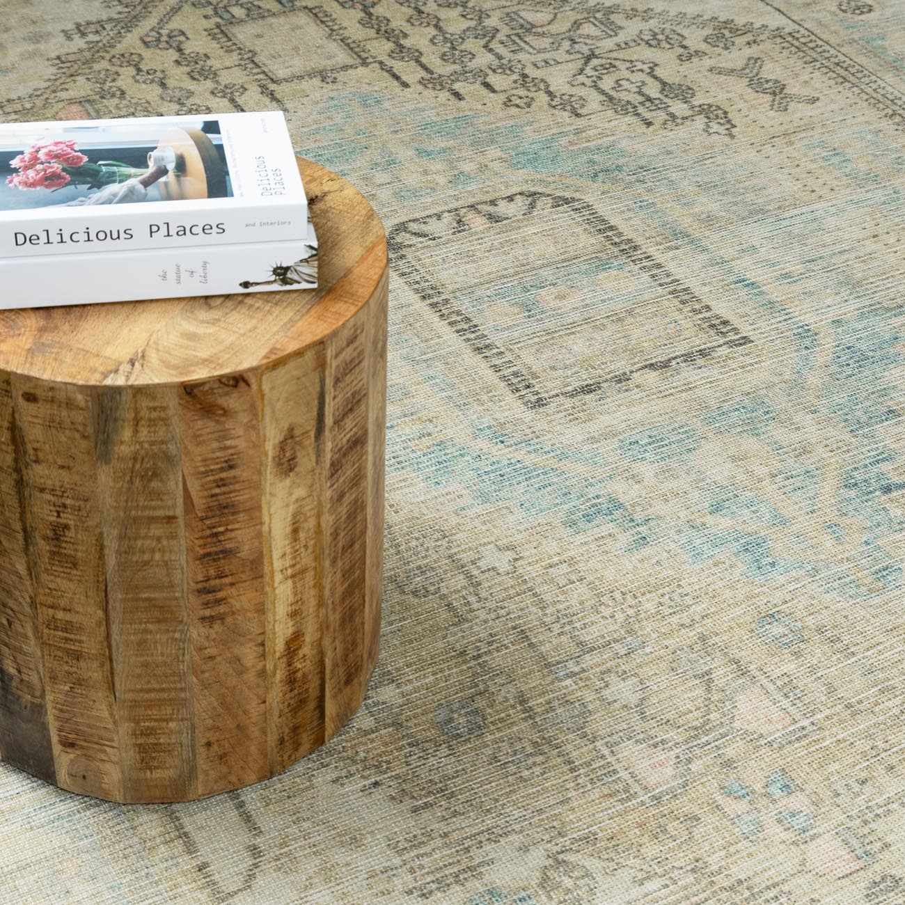 Vintage Washable Area Rug - Soft Durable Home Décor