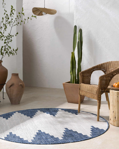 Djugun Navy Area Rug - Stylish Durable Indoor Outdoor Mat