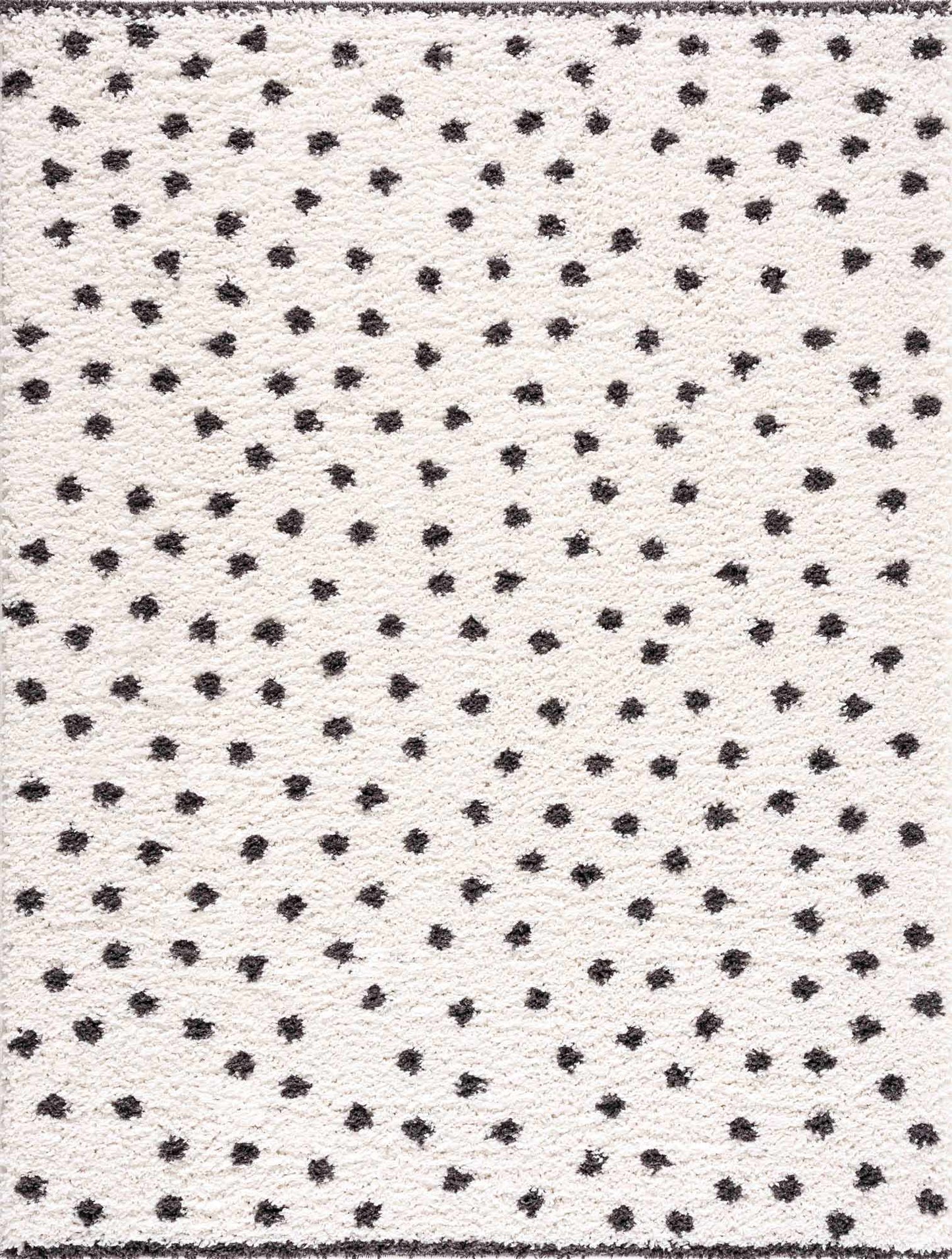 Plush Black and White Dotted Area Rug - Cozy Home Décor Accent