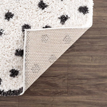 Plush Black and White Dotted Area Rug - Cozy Home Décor Accent
